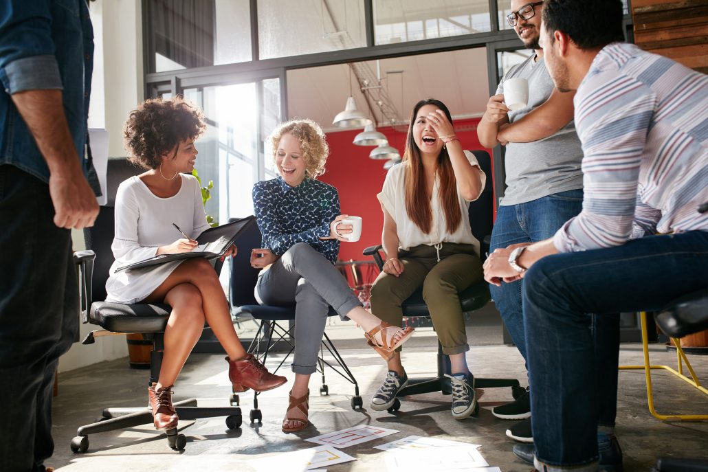 Coworkers enjoying time together
