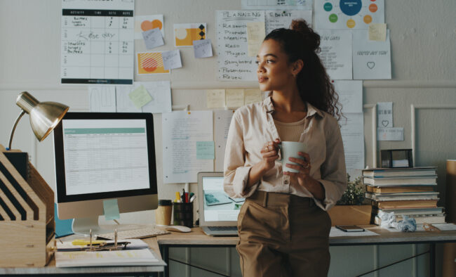 Woman in her office.
